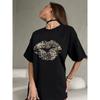 Loose Printed Cotton T-shirt Fashion Style New Arrival Loose Print Short Sleeve Cotton T-shirt Top