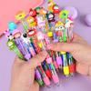 Creative Cartoon Glitter Four-Color Click Ballpoint Pen - Cute Planner Pen for Students