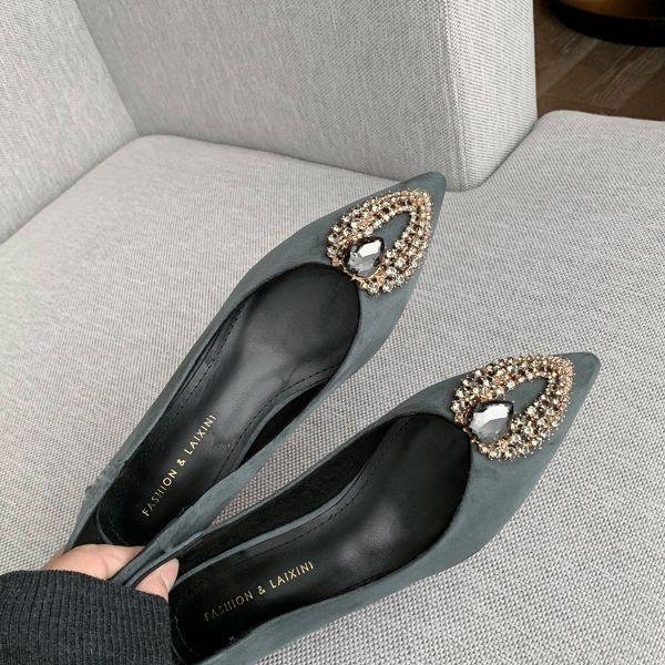 

Модные зеленые туфли с острым носком на низком каблуке, элегантные женские туфли 2024 года, черные мокасины, женская летняя обувь, обычная кожа, повседневный шик, точка 42