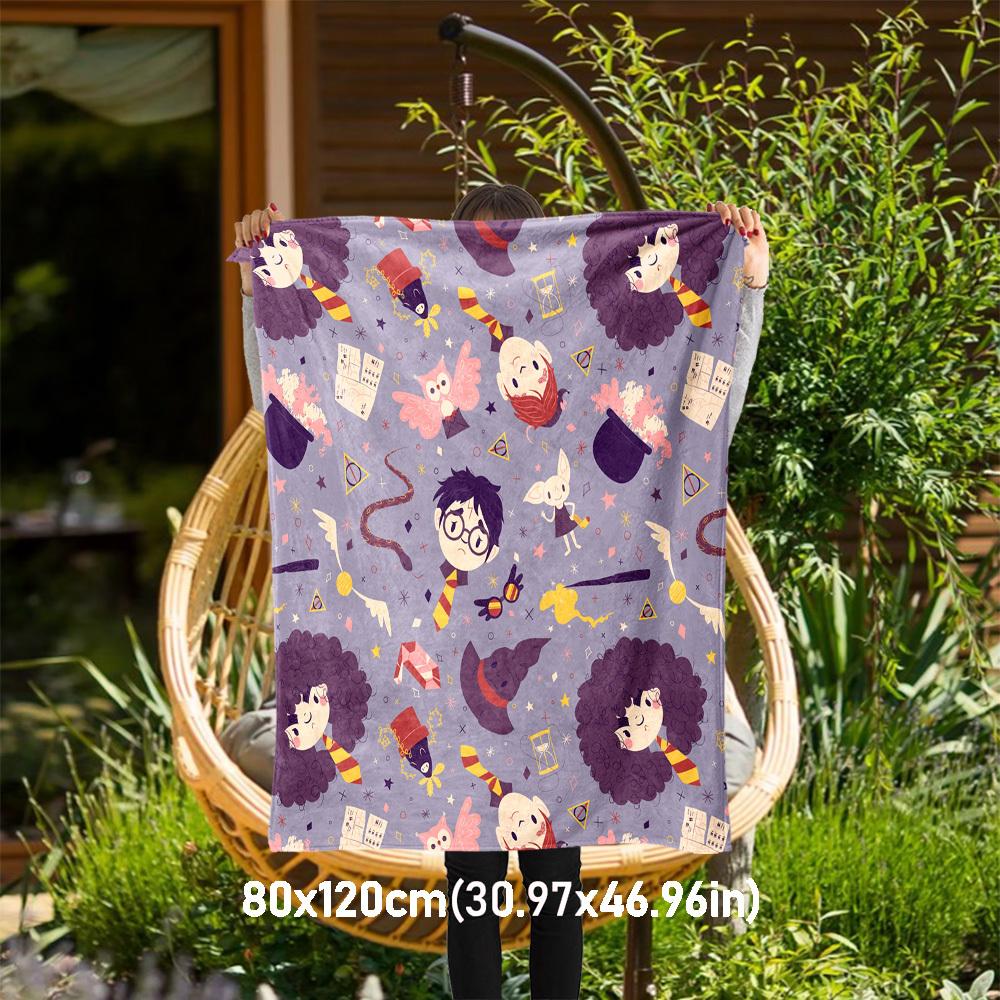 

1pc Harry Potter,Hogwarts,magic Outdoor Flannel Throw Blanket All Season Soft Warmth,Home Decor 1031016 80x120cm