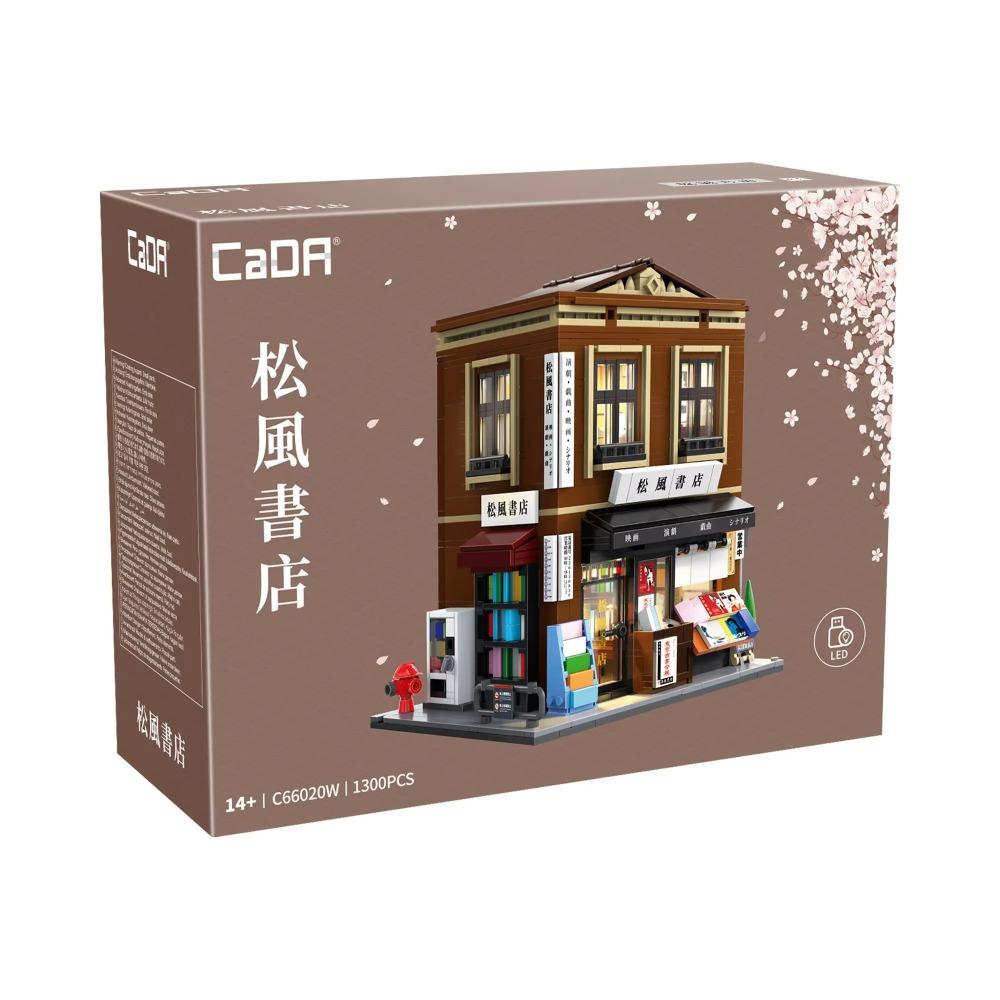 Cada Japanese Sushi HouseBricks Shop LED Japanese Steamed Bun House Building Blocks Summer Cafe Cada Toy Street View Series Set