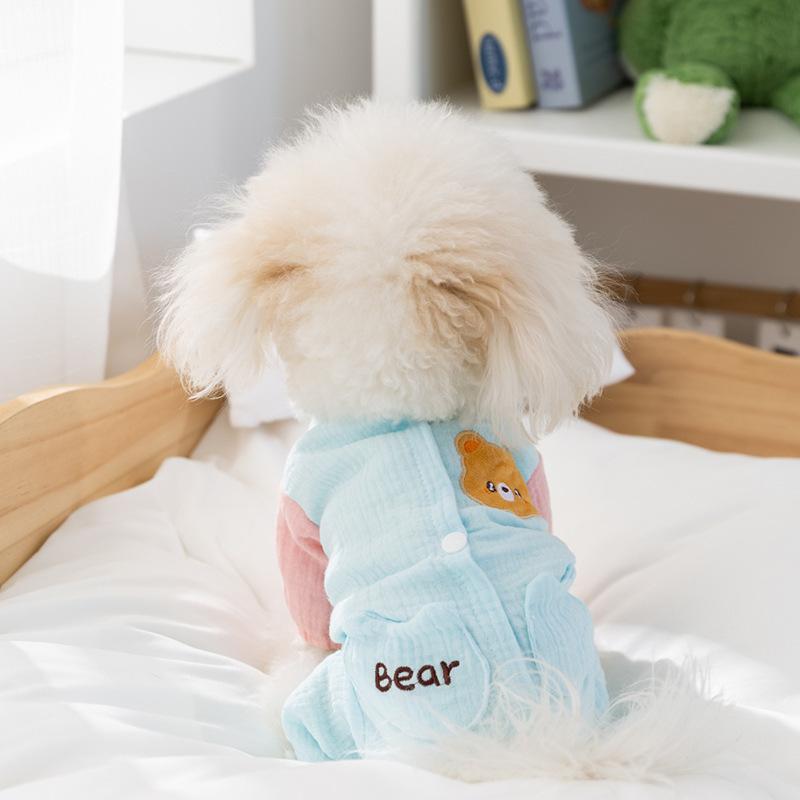 Thin Breathable Spring and Summer Dog Mesh Belly Bag Cat Four-legged Clothes Air-conditioned Clothes Loungewear Pet Dog Clothes
