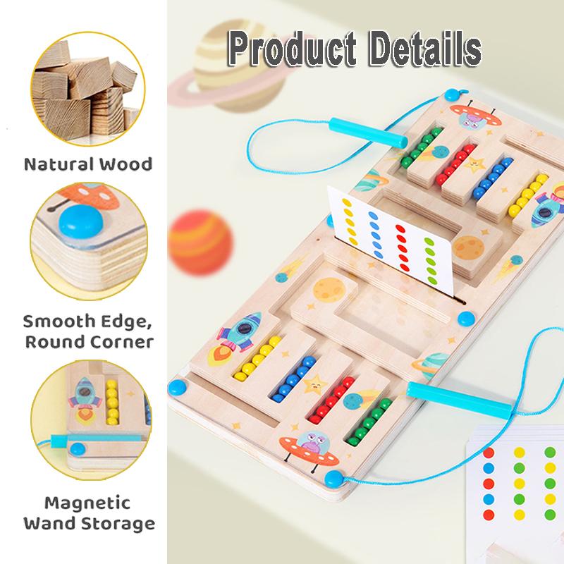 Kid Magnetic Shape Matching Maze Board Montessori Geometry Color Cognition Sorting Sensory Toy Fine Motor Skill Educational Game