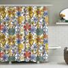 Psychedelic Shower Curtain Bohemian Floral Peace Sign Design Durable Polyester Fabric For Bathroom Decorations (Multicolor)