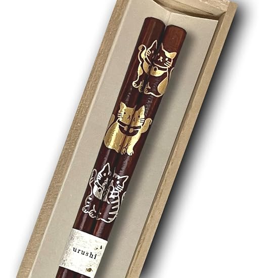 Hashimoto Kosaku Urushi Lakované nádobí Noto Hiba Urushi Hůlky, Série Talismanů, 1 Pár, M
