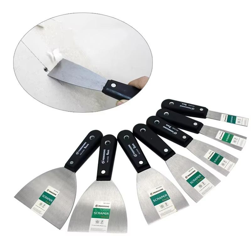 Stainless Steel Putty Knife, Thick Carbon Steel Scraper, Cement Shovel & Plastering Tool for Wall Repair