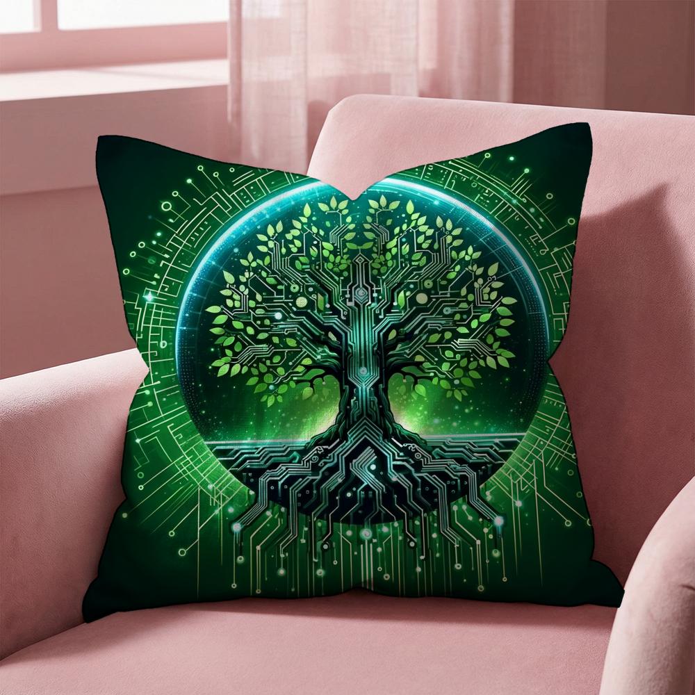 Tree of Life Cushion Cover Multi-Scene Pillow Cover for Home & Car - Reversible, Soft & Durable for Daily Use