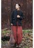 2025 Winter Women's Quilted Ramie Jacket with Frog Button and Stand Collar