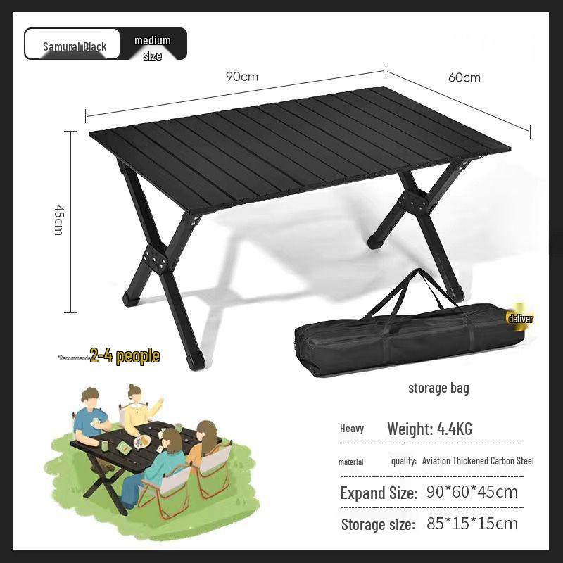 Portable Outdoor Folding Egg Roll Camping Table and Chair Set for Picnic and Barbecue