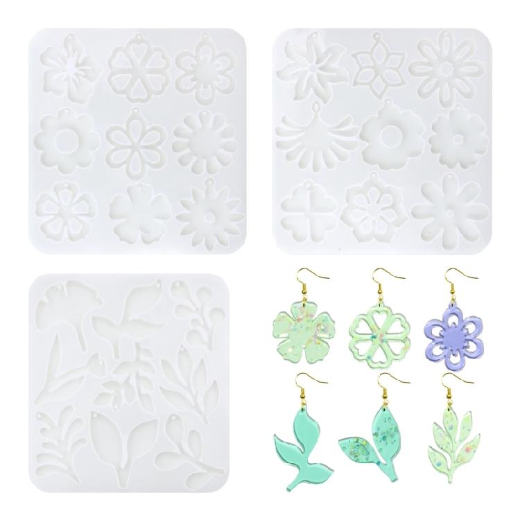 Jewelry Silicone Molds for Earrings Pendant Jewelry Making, Flower Leaf Pendant Resin Molds Epoxy Resin Molds