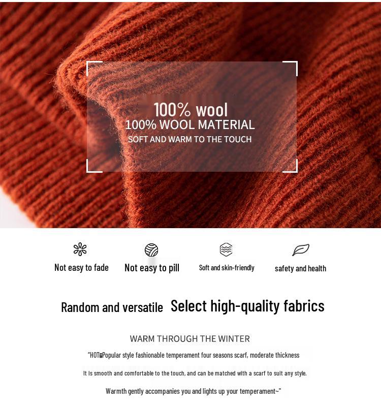Unisex Herbst-Winter Koreanischer Stil Trendige Gestrickte Wollmütze - Vielseitig, Warm, Einfarbig, Lässiger Stil
