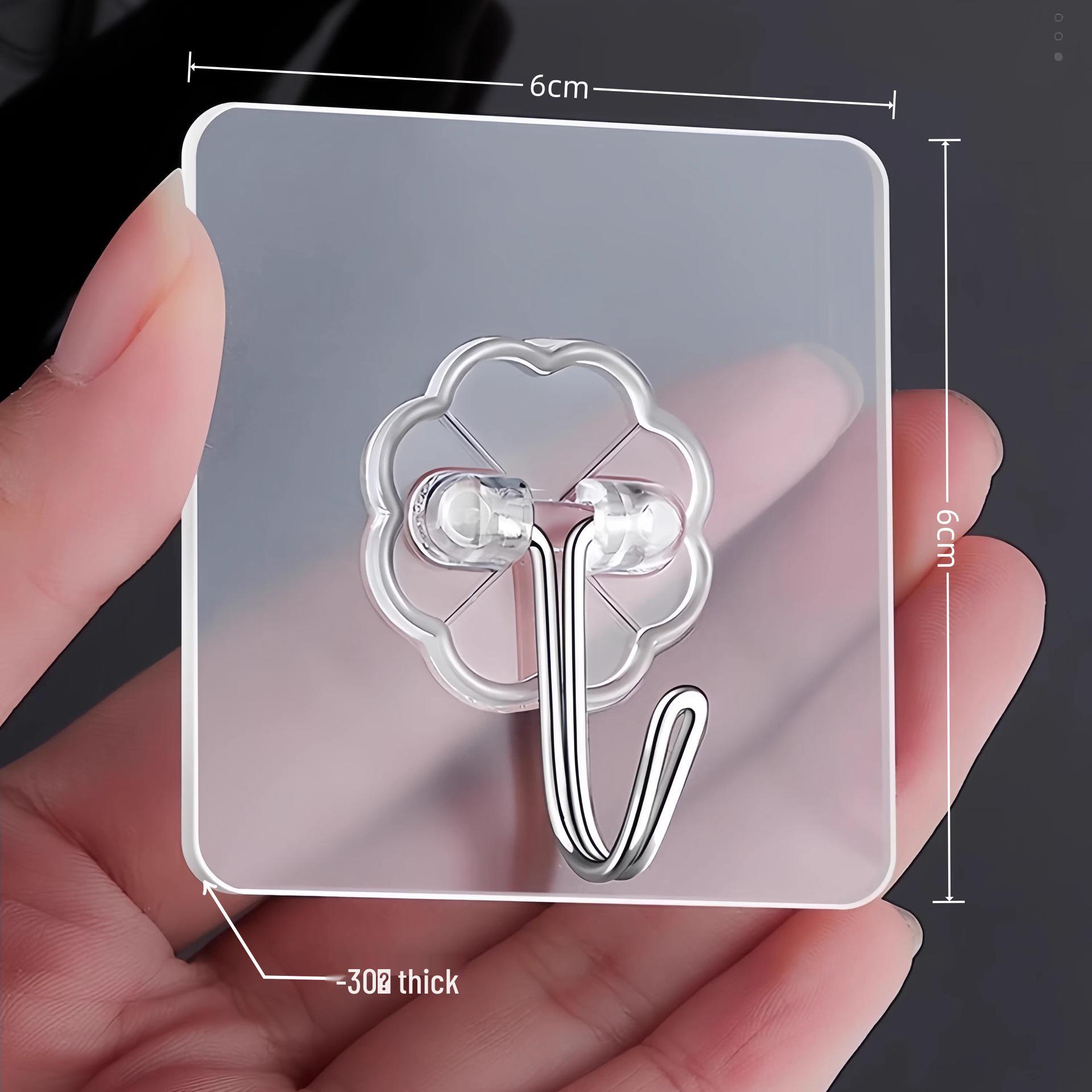 Прозрачный клейкий настенный крючок - Прочный, без сверления, без следов, настенный, несущий крючок-наклейка