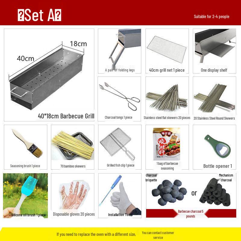 Déshàngyuán Portable Folding Charcoal BBQ Grill Set