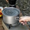 Lightweight Titanium Pot Outdoor Portable Cooking Set Backpacking Pot for Hiking Trekking Picnic Fishing