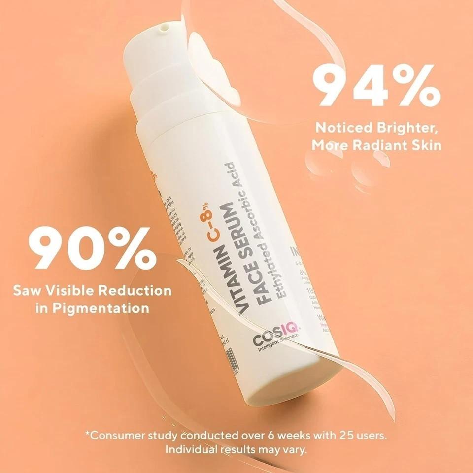 Cos-IQ 8% Vitamin C Face Serum for Glowing Skin, 30ml