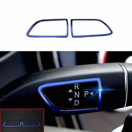 Car Shift&Wiper Lever Decor Aluminum Trim Blue 2016- For Benz E-Class W213