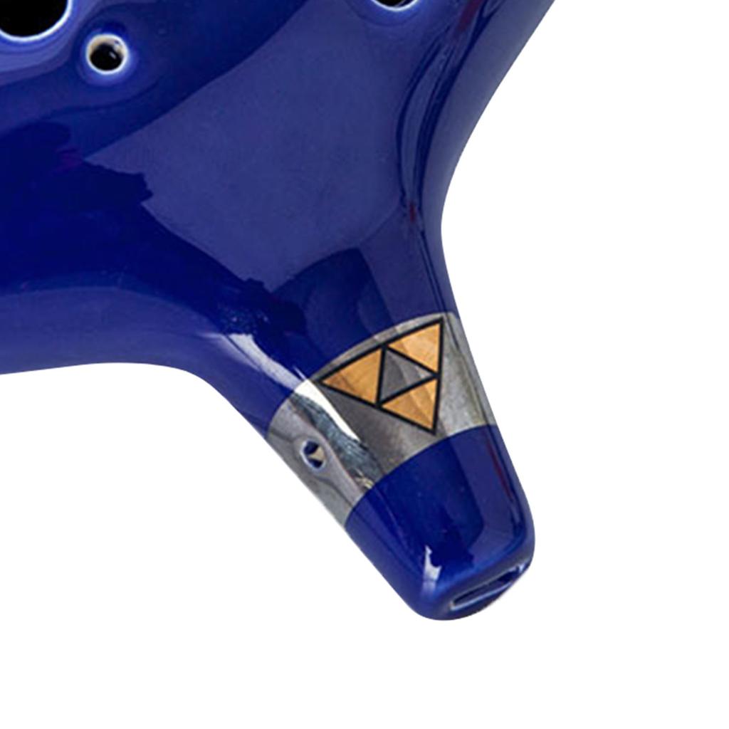 12 Holes Alto C Ocarina Ceramic Ocarina with Lanyard Handrest Mini Wind Instrument for Beginners