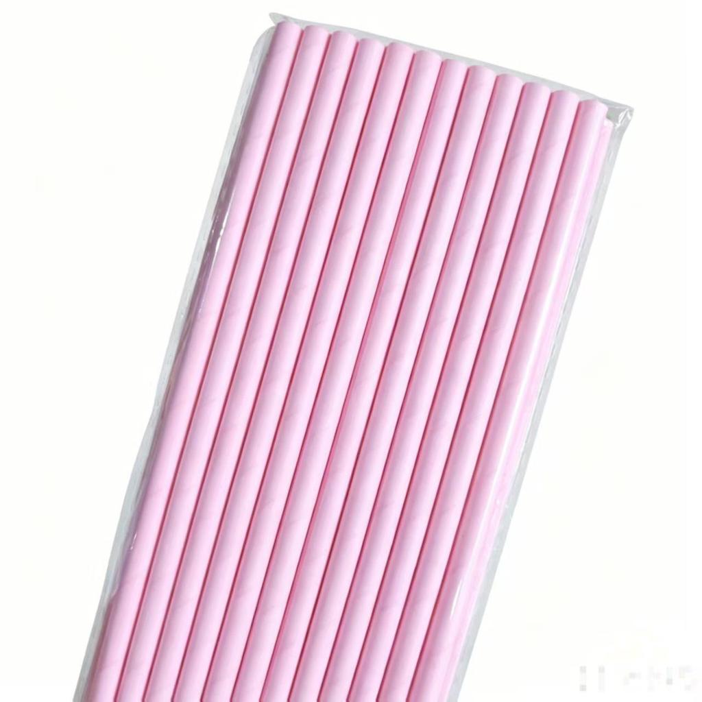 Individually Wrapped Biodegradable Striped Paper Straws