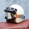 Orz-058C Retro Motorcycle Helmet, Men's and Women's Motorcycle Safety Helmet, Electric Car Four Seasons 3/4 Half Helmet