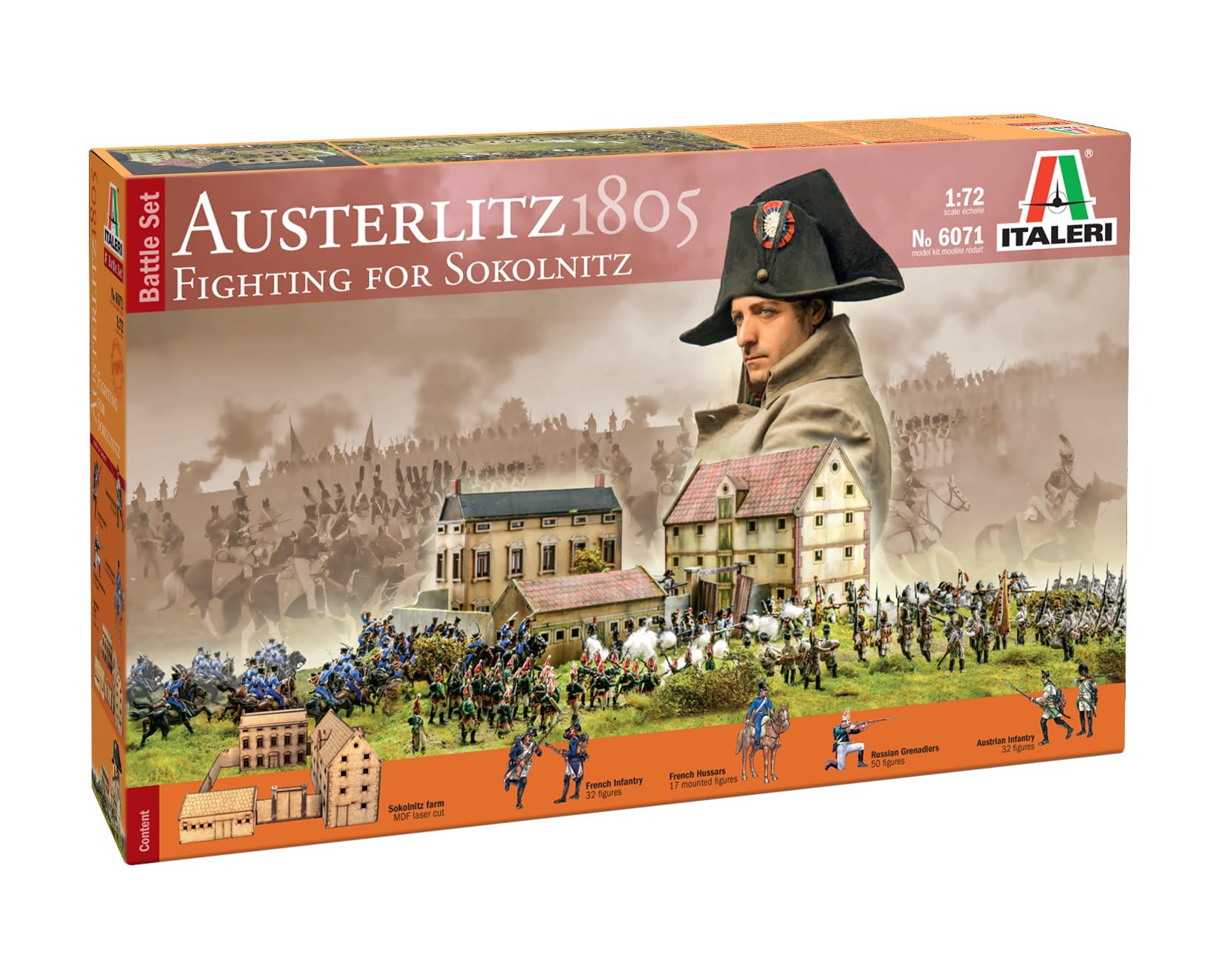 

Italeri Масштаб 1805 Наполеон Битва при Аустерлице Набор для битвы Пластиковая модель IT6071 1/72 (Декорации)