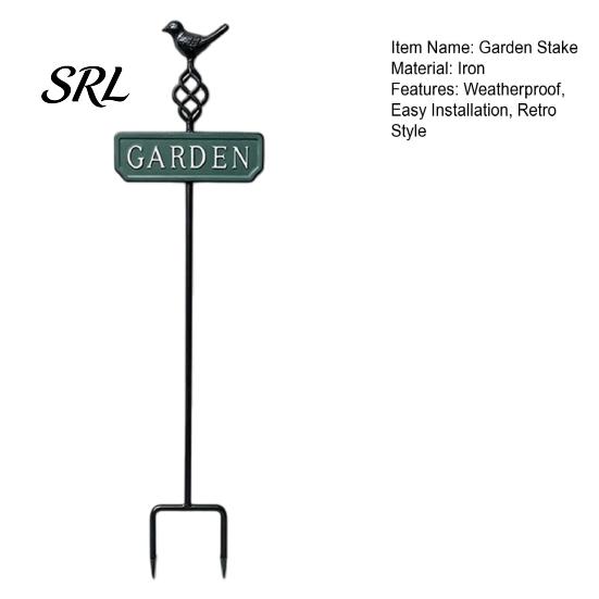 Vintage Style Garden Stakes Retro Bird Stake, Metal Sign Rustic Weatherproof Yard Decorations Decoration with Stake for Flower Bed, Lawn Decorative