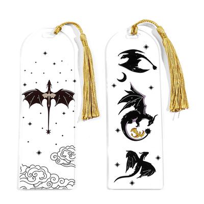 Anime Black Dragon Bookmarks Collection Dárek pro milovníky knih Akrylová knižní značka pro muže Ženy Učitelka Přítelkyně Kid Marker Reading