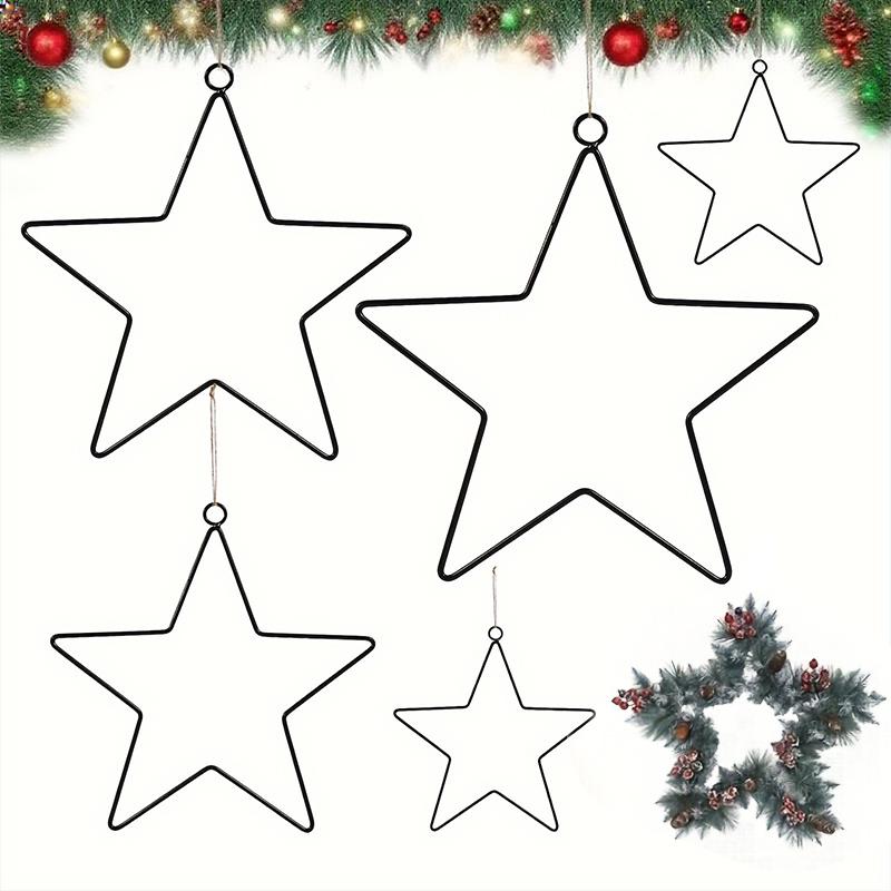 Fünfzackiger Stern hängendes Eisen DIY Metalldekoration Handwerksdekoration handgefertigter Ring Feiertag 10/20/25/30cm