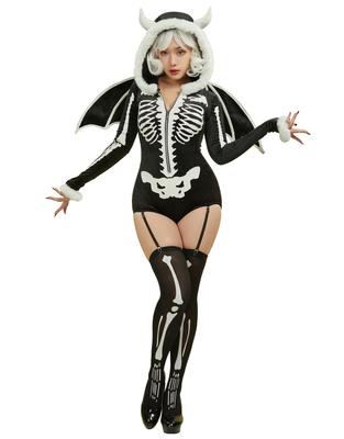 Mobbunny Gothic Beauty Skull Skeleton Cute Outfit Black Women's Costume, Cosplay, Anime, Game, Homewear, Pajamas, Bodysuit, Leotard, Hoodie, Print,
