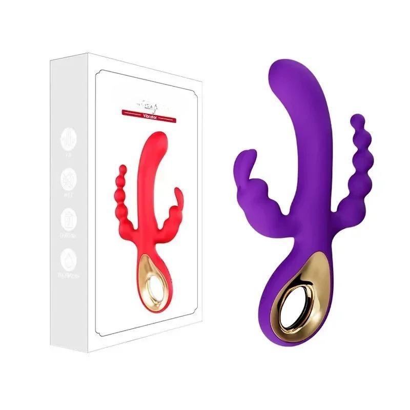 3 In 1 Dildo Rabbit Vibrator for Women G-Spot Clitoris Stimulator Anal Plug Orgasm Masturbator Female Masturbation Sex Toys 18