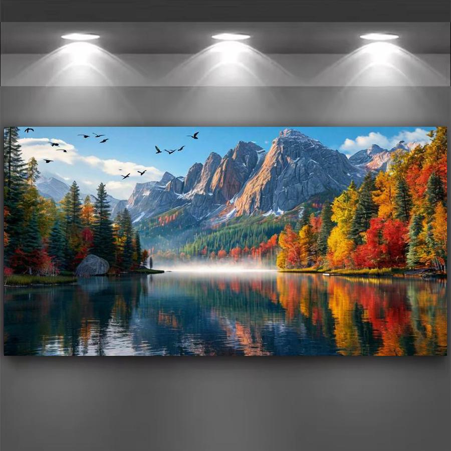 Diy Diamond Mosaic Embroidery Mountain Lake Natural Scenery Large Size Diamond Painting New Collection Landscape Full Drill Jewelry Cross Stitch Kits