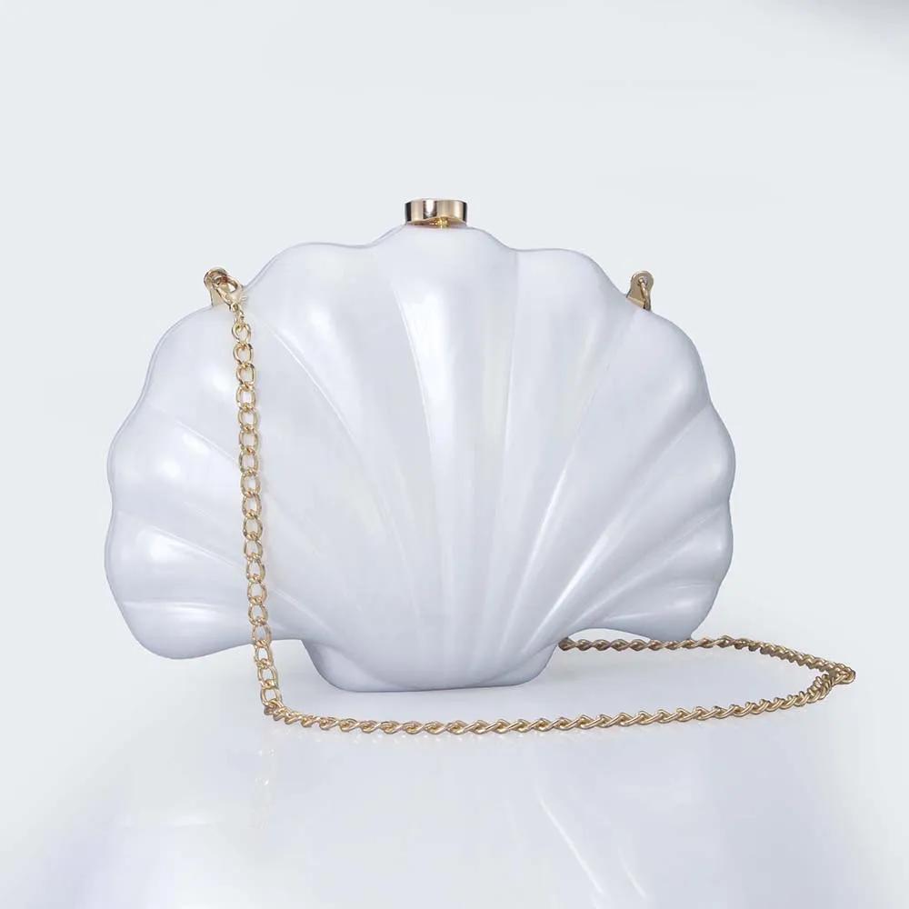 

Female Shell Acrylic Box Clutches Lady Gift Evening Bag Party Prom Stones Handbags Luxury Women Wedding Bridal Clutch Purse Bag