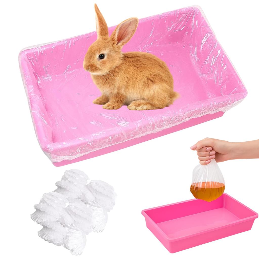 Rabbit Toilet Sheets, 100 Sheets, Disposable, 110cm Plastic, for Cage Use, Reduces Odors, Easy To Clean (Tray Diameter 45-75cm)