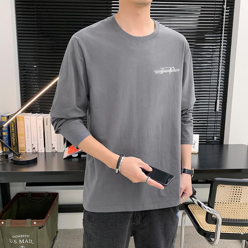 Men's T-shirts Long Sleeve Pullover Top O-neck Shirt Long Sleeve Casual Solid Color Fashion T-shirts