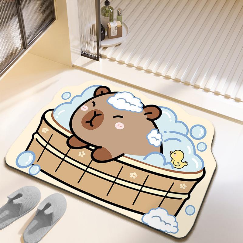 Cartoon Style Irregular Bathroom Non-slip Mat Toilet Toilet Door Dirty Absorbent Diatom Mud Mat