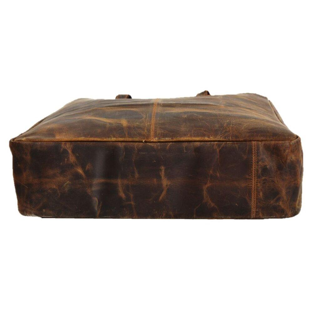 Women Real Genuine Brown Leather Tote Shoulder Handmade Bag Casual Travel Purse