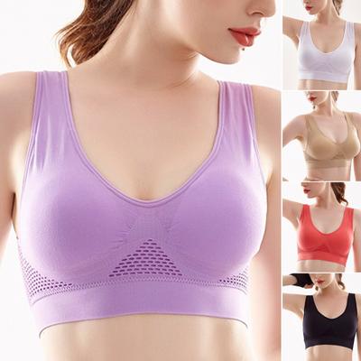 Sport-BH Ausgeschnitten Dünn Gepolstert Intimität Bequem Atmungsaktiv Einfarbig Bruststütze U-förmiger Rücken Damen BHs Unterwäsche Bekleidung