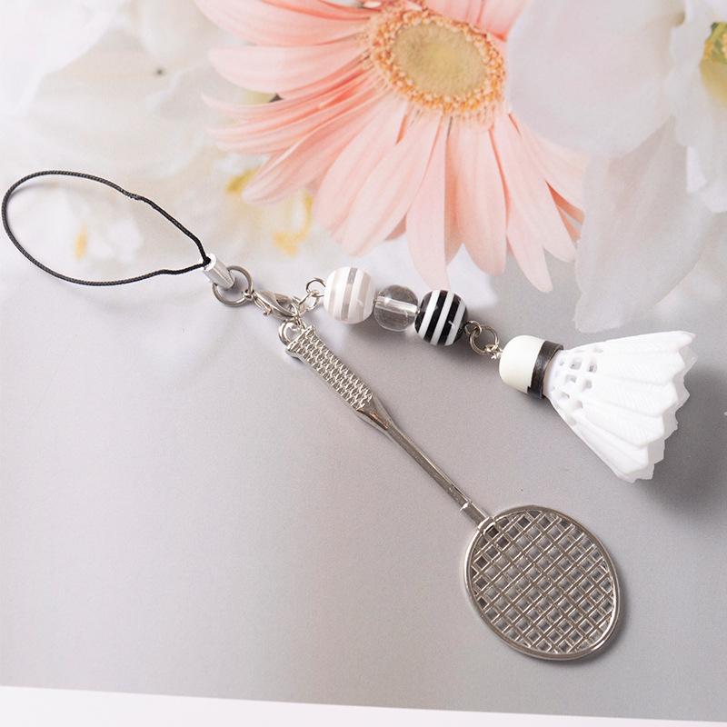 

Creative badminton racket keychain Creative mobile phone chain pendant Bag pendant pendant activity small gift