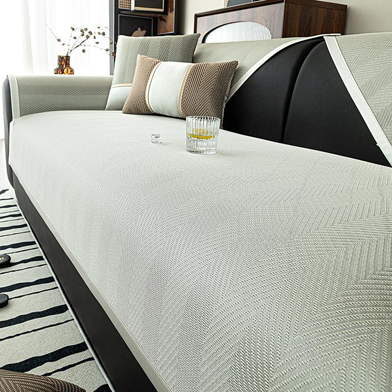 

Summer New Light Luxury Ice Mat Sofa Cushion Cover Cloth Summer Ice Silk Cool Cushion Fixed Non-Slip Seat Cushion 70*70cm