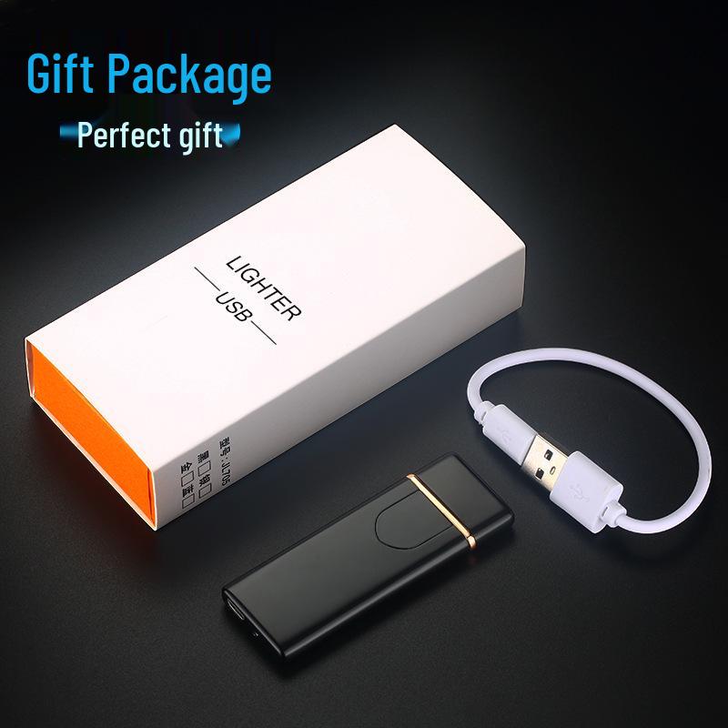 Ultra-thin Rechargeable Electronic Lighter with Touch-Sensitive Windproof Design and Power Display