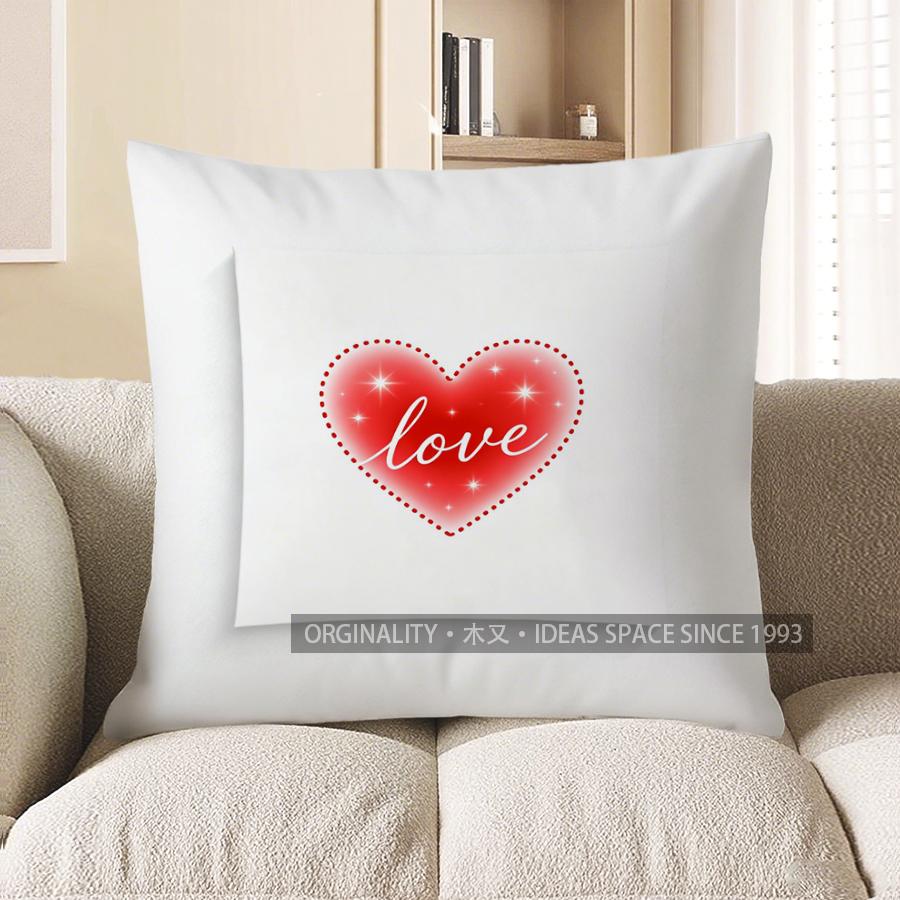 

2D Be My Valentine Heart-Shaped Pattern Pillow Pattern Cushion Cover Suitable For Sofa Bedroom Car Pillow Cover 40x40cm