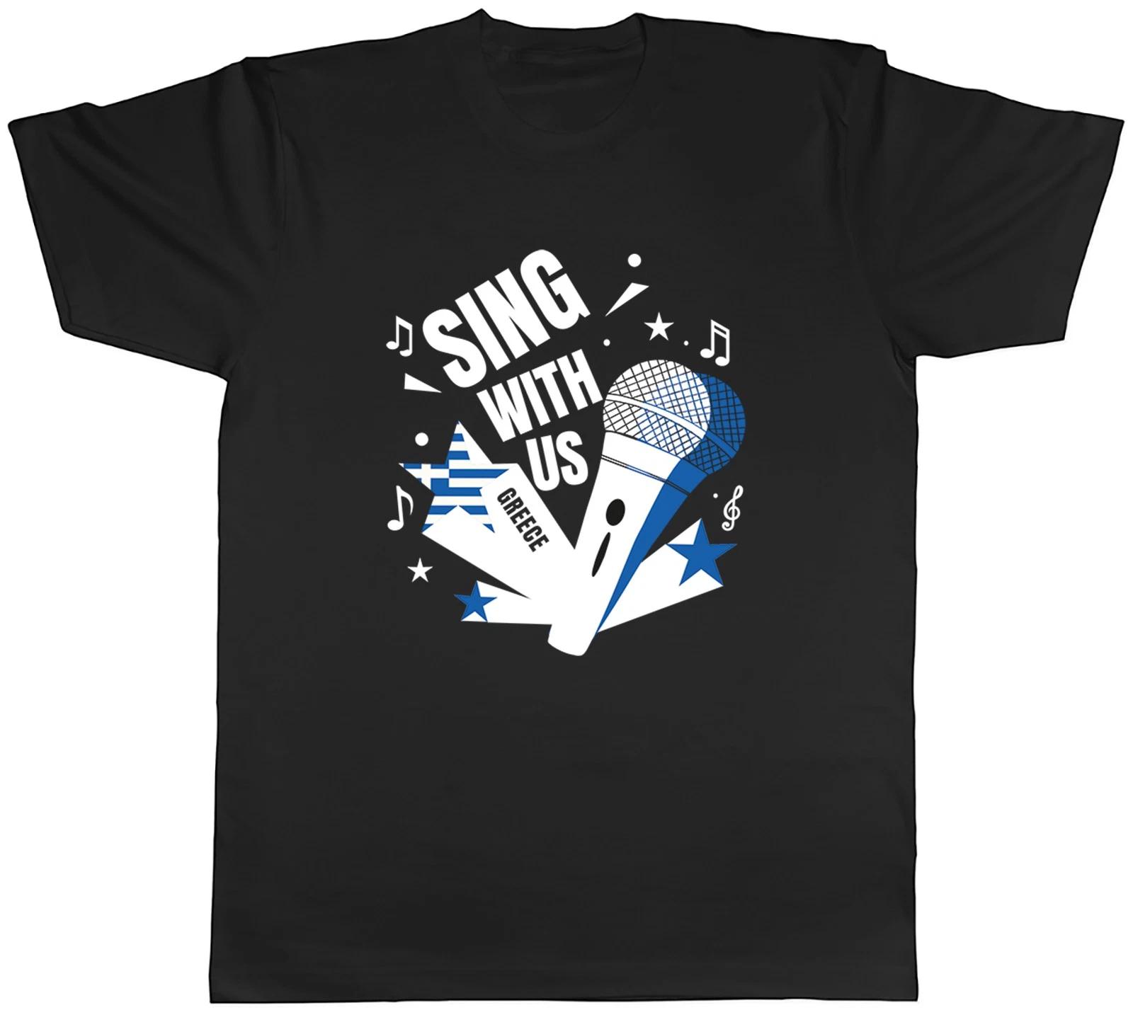Greece Music Sing with us Note karaoke Mens T-Shirt Tee Gift Top XXXL