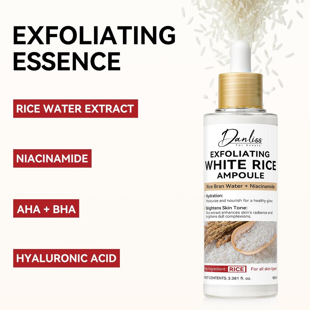 Exfoliating White Rice Ampoule-Gentle Peel & Deep Hydration-Remove Dead Skin Cells, Sebum, And Imprities-100ml