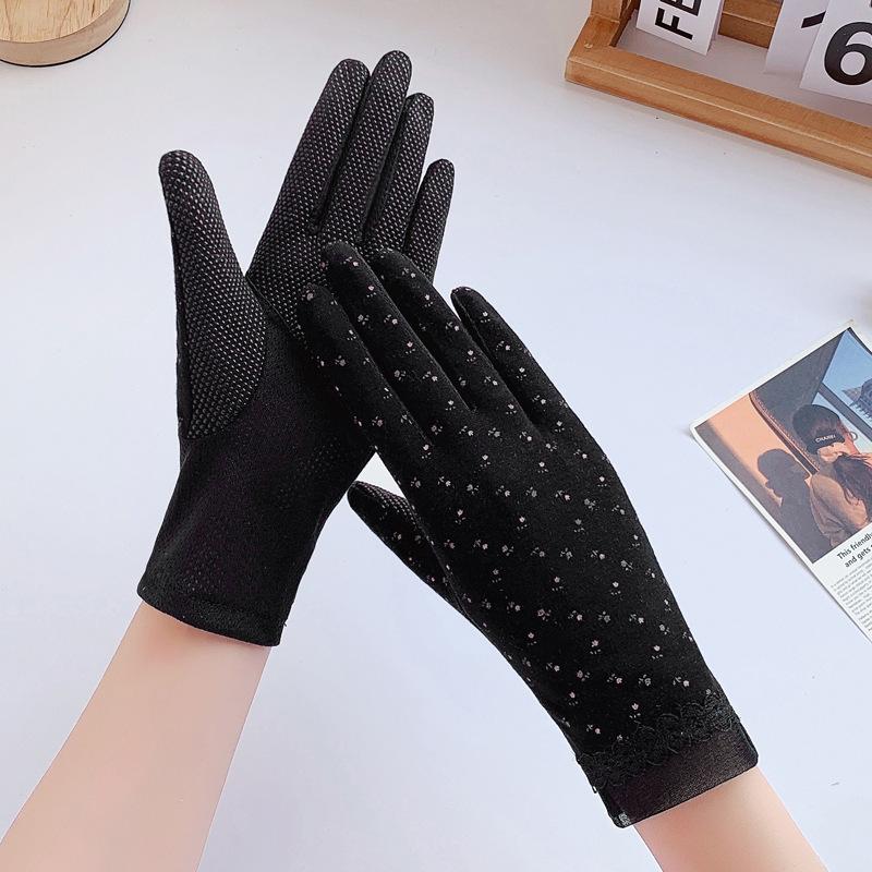 

Солнцезащитные перчатки Тонкий чистый хлопок Защита от УФ-излучения one size fits all чёрный