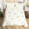 Rainbow Duvet Cover Girly Pink Cartoon Bedding Set Kids Girls Cute Clouds Crown Comforter Cover Kawaii Glitter Stars Quilt Cover