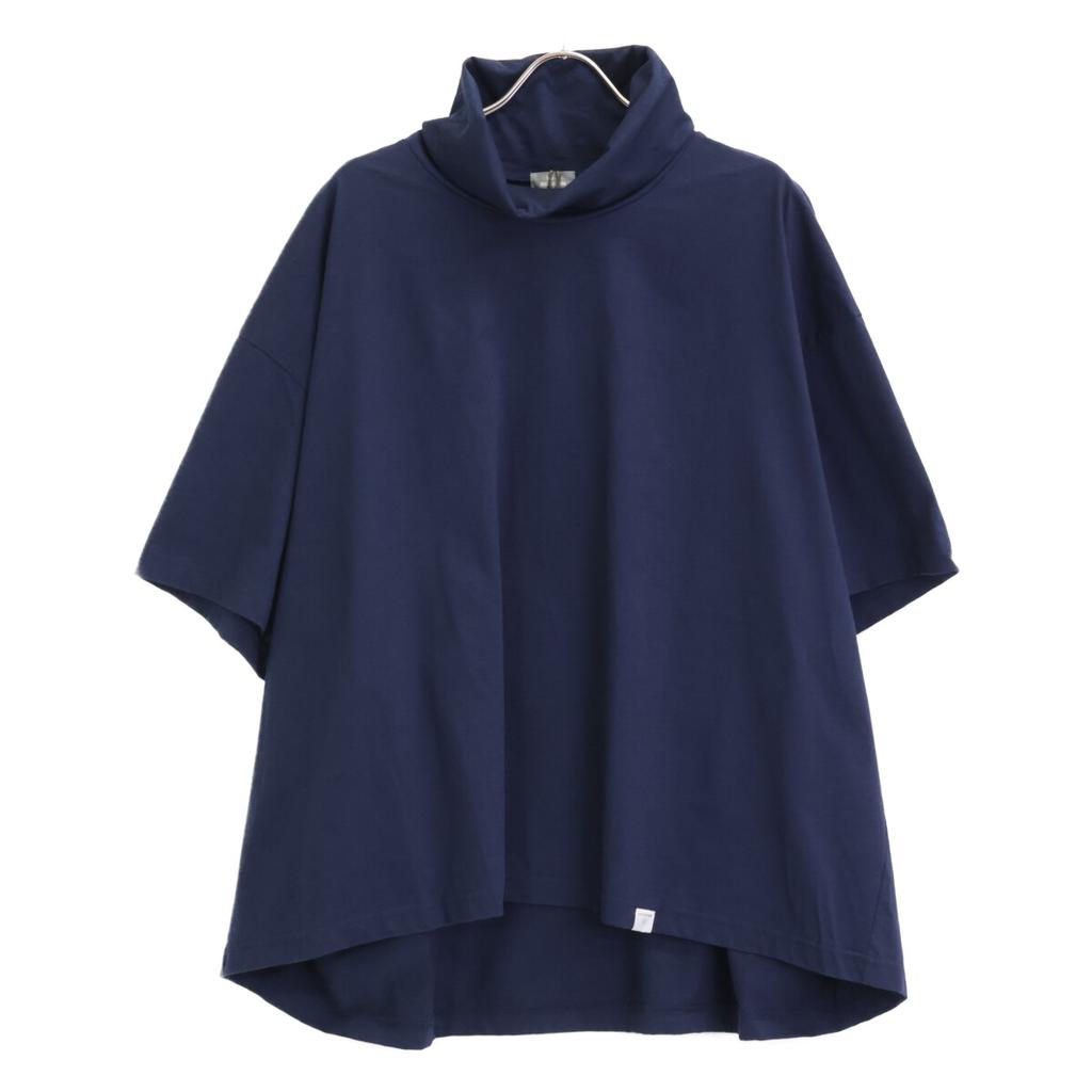 kolor BEACON 21SBM-T10237 Blue Oversized Turtleneck Short Sleeve Top tops 2 NavyUsed