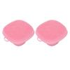 2pcs Silicone Face Scrubber with Hanging Hole Food Grade Water Proof Portable Face Exfoliator Scrubber Pink