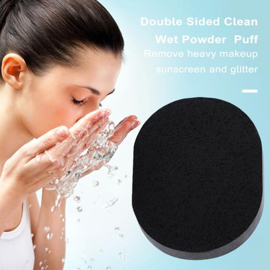 

2Pcs Face Wash Sponge Portable Travel Reusable Lightweight Women Makeup Removal Facial Cleansing Gentle Exfoliating Pad Puff 2pcs білий