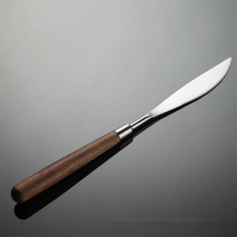 

Набор столовых приборов из нержавеющей стали 304 с ручкой из орехового дерева, вилкой, ложкой, ножом, аксессуарами для ресторанного стола, столовой посудой, новыми кухонными принадлежностями