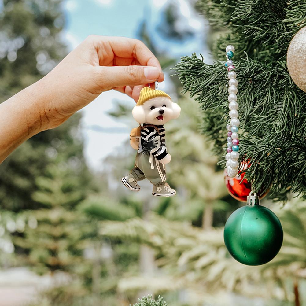 5-1PCS Acrylic 2D Creative Car Hanging Decor Realistic Animal Car Rearview Mirror Pendant Car Auto Interior Decoration