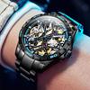 OUPINKE Men's Watch Waterproof Fully Automatic Mechanical Watch Full Hollow High -end Watch
